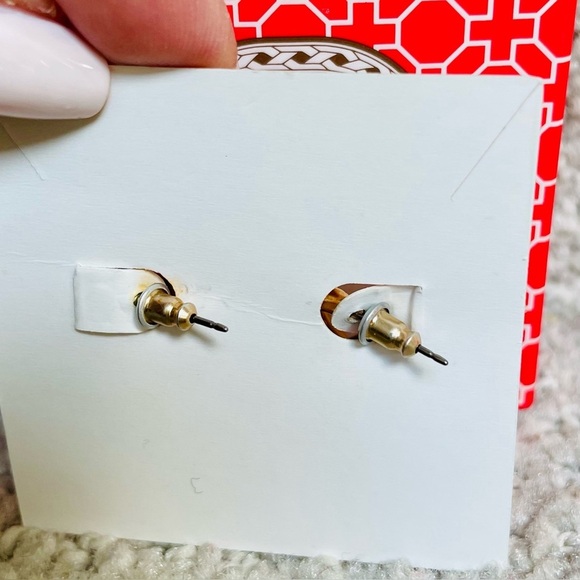 Stella & Dot Dainty Illusive Hoops Muted Gold Hammered Chain Accented Earrings - Picture 6 of 6